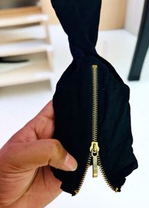Zipper Detail Black Pants