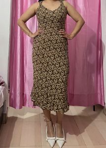 Vintage Print Maxi Dress