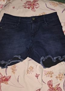 Dark Blue Denim Shorts