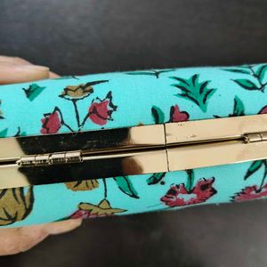Brand New Sea Green animal Printed Clutch