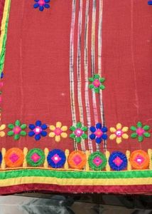 Resham Guti Mirror Work Cotton Saree