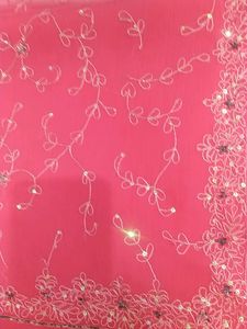 Beautiful Tread And Cutwork Gajri Colour Saree