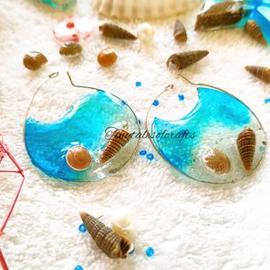 Hoop Earrings Resin Art