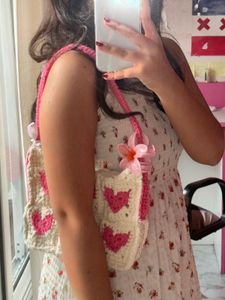 Cute Crochet Heart Shoulder Bag!