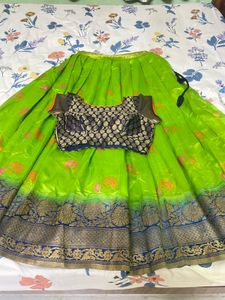 Elegant Green Lehenga &amp; Blouse Set