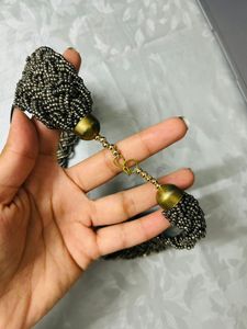 Metallic Silver Ethnic Chain