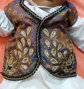 Peacock Hand Work Baby Boy Combo Suit