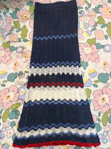 A- Line Knitted Multicoloured Long Skirt