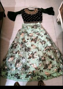 Beautiful Lehnga Velvet Choli With Heavy Work