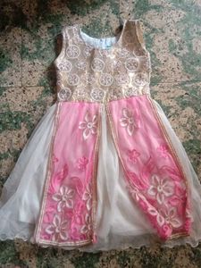 Cute Pink & Gold Girls Dress