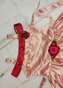 Peach Silk Flower Frock