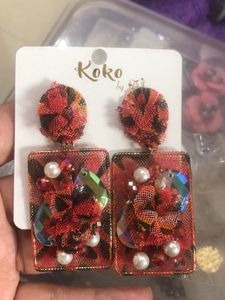 RED BLACK EARRINGS