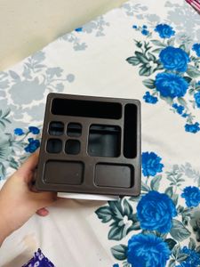 Pencil Holder Brown Color With Clock