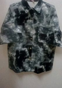 Black And White Tie Dye Shirt / Shaket