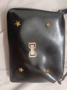 Star Studded Black Sling Bag