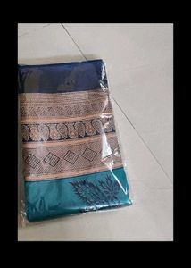 New peacock elegant saree with stitched blouse