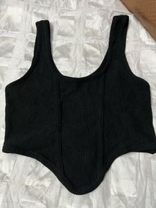 Branded Made In Turkey Black Corset Top