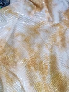 Yellow 🟡Sequience Print All Over Long Gown