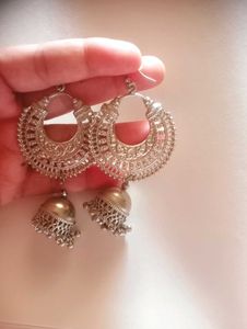 Silver Jhumka Earrings
