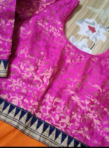 Orange &amp; Pink Anarkali Dress