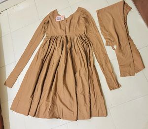 Elegant Brown  Tan Anarkali Suit
