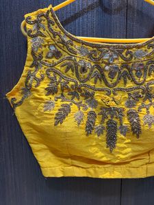 Embroidered Yellow Padded Blouse