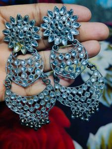 Stylish Silver-Tone Dangle Earrings