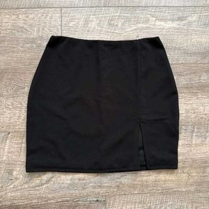 Black Slit Mini Skirt