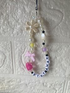Beaded &#39;Stay Away&#39; Phone Charm