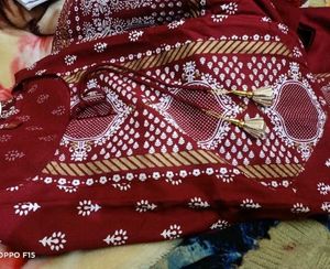 Maroon Printed Kurta Set