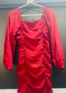 Red Ruched Dress
