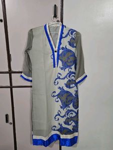 Elegant Blue Patterned Tunic