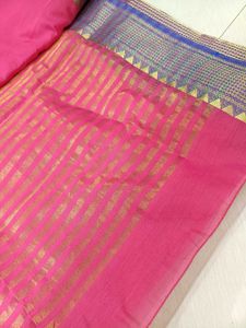 Silk Saree- Pink Saree With Purple Border
