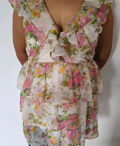 Floral Backless Dress