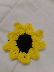 Crochet Sunflower Rubber Band