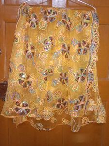 Orange Festive wear suit with dupatta