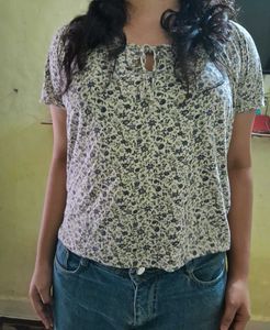 Floral Cotton Top For Summer