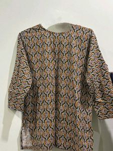 Stylish Geometric Print Tunic Top