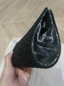 Black Clutch With Self  Beaded Work