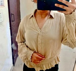 Gorgeous Casual Puff Sleeves Solid Women Top