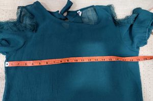 Emerald Green Cold Shoulder Top
