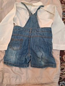 Dungarees with White Shirt