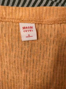 Orange Button-Down Top