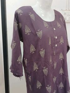 Elegant Purple Printed Kurta