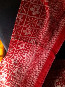 Red &amp; White Salwar Suit Fabric