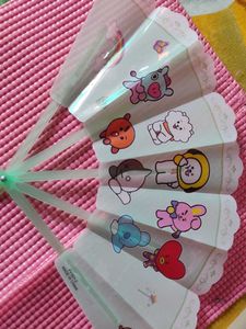 BTS BT21 Pouch, pen, fan &amp; hair accessory.