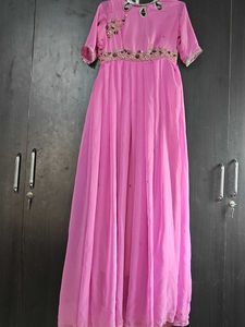 Pink Embellished Anarkali Gown