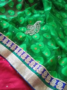 Heavy Bridal Embroidery Stone Work Saree