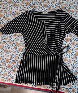 Striped Wrap Top