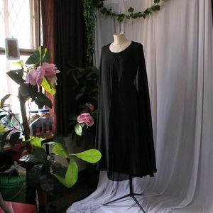 Elegant Black Cape Dress
